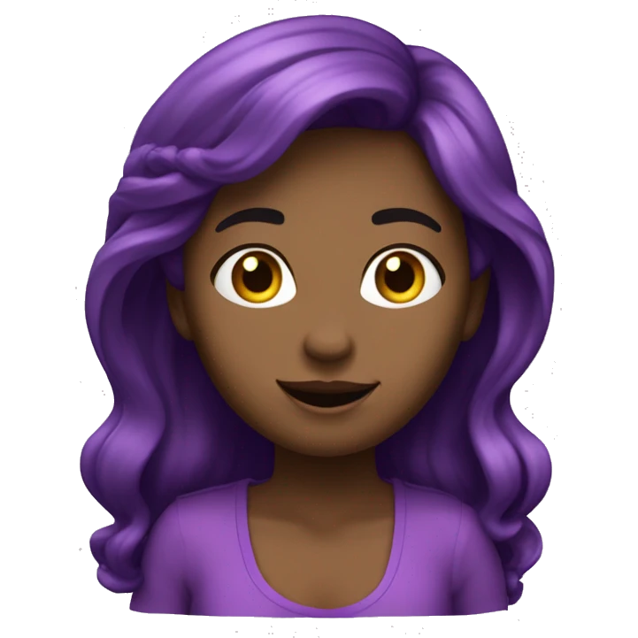 ragazza con i capelli viola a cashetto alta che canta  emoji