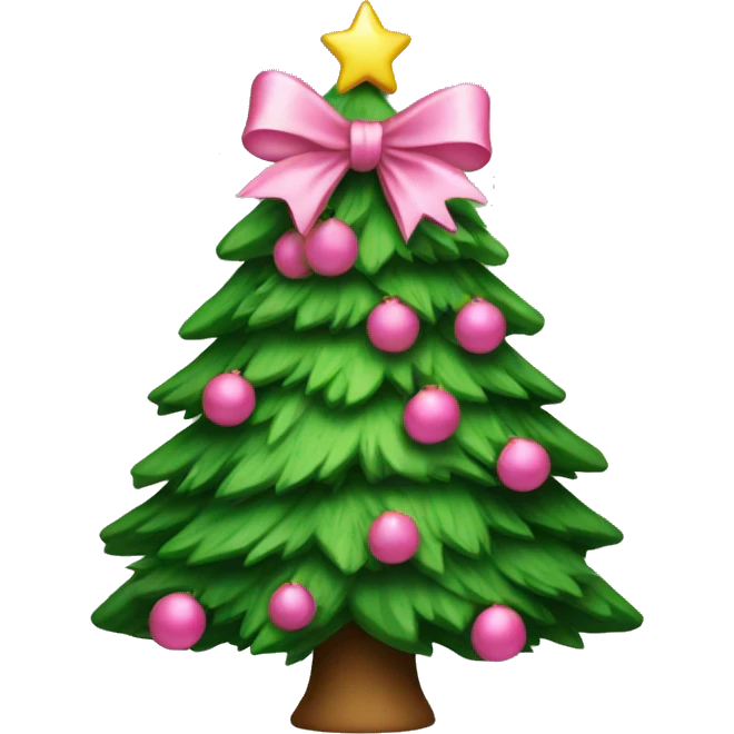 christmas tree with pink bow  emoji