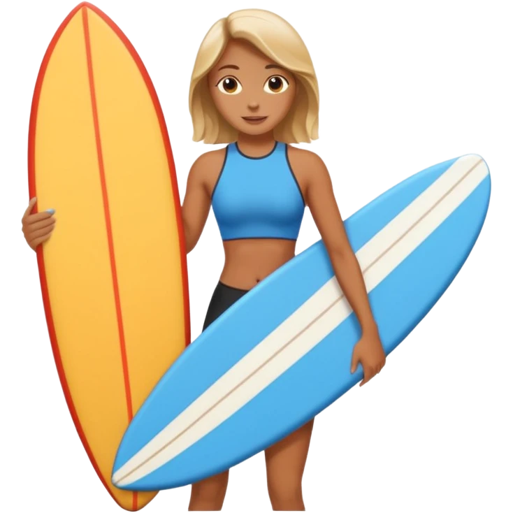 surfboard holding in hand women emoji