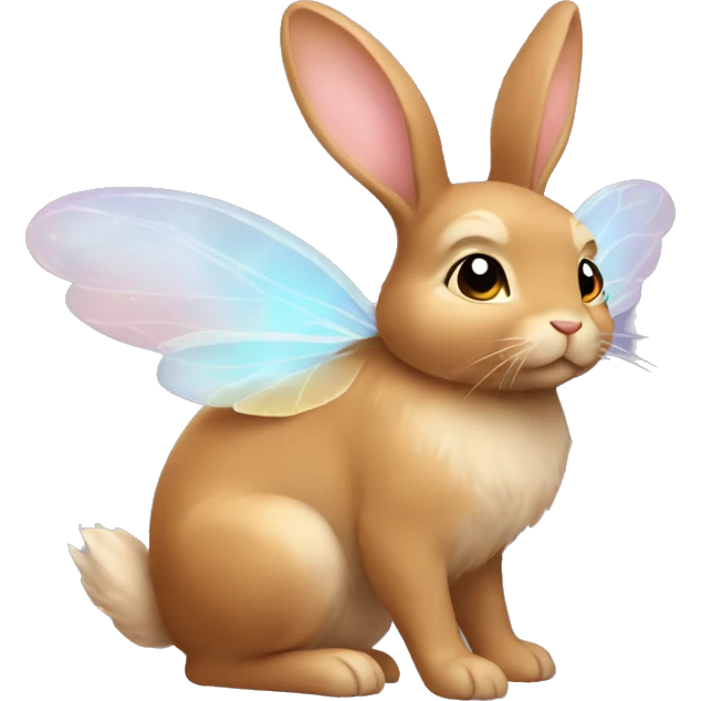 Light brown bunny with fairy wings emoji