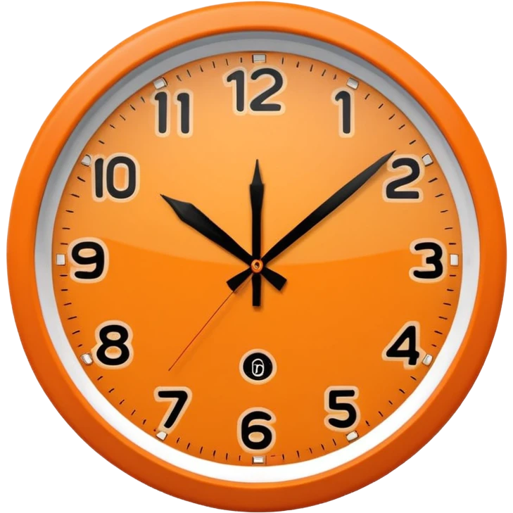 orange wall clock emoji