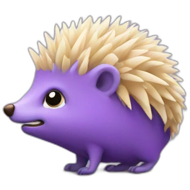 Purple kissing hedgehog emoji