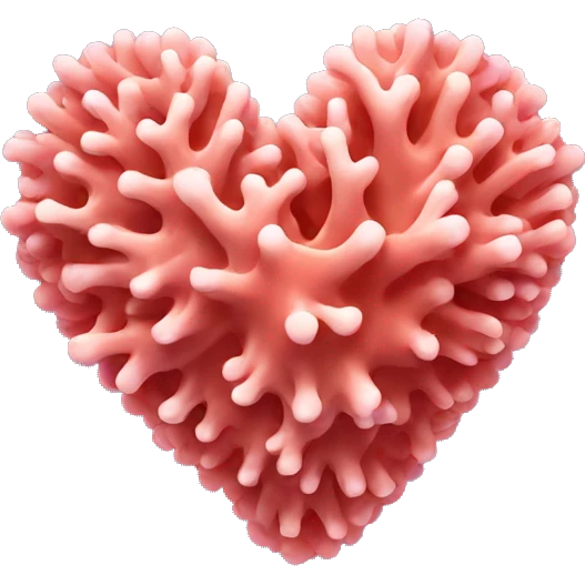 Coral heart emoji