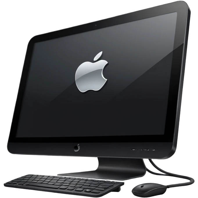 modern computer with large screen emoji