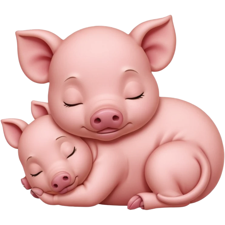Sleeping Piglet – tiny pink pig curled up, eyes closed emoji