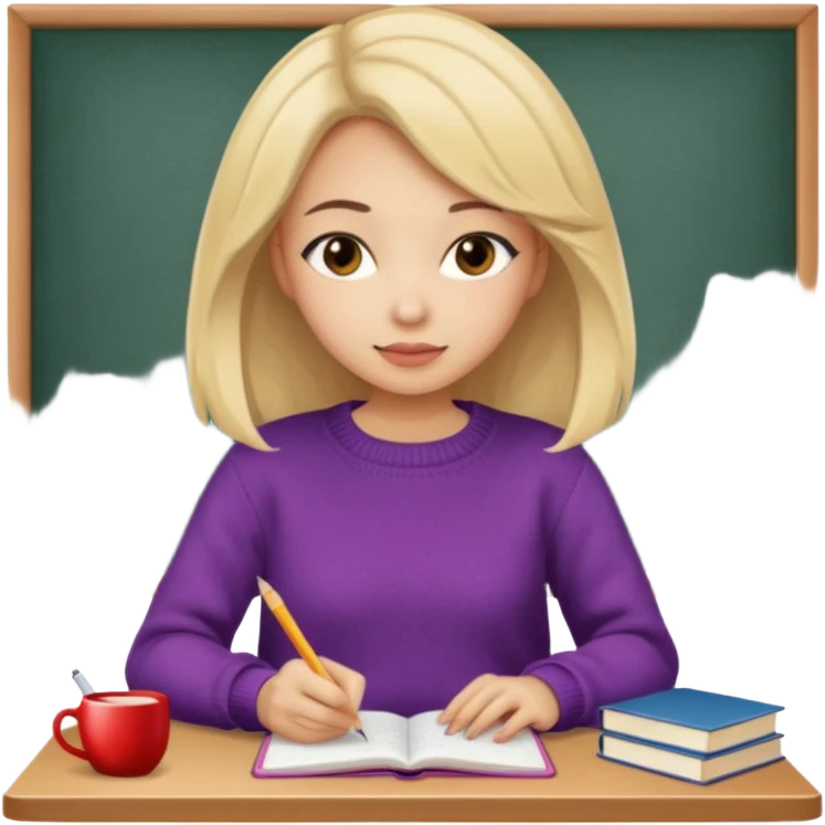 Coquette girl studyng emoji