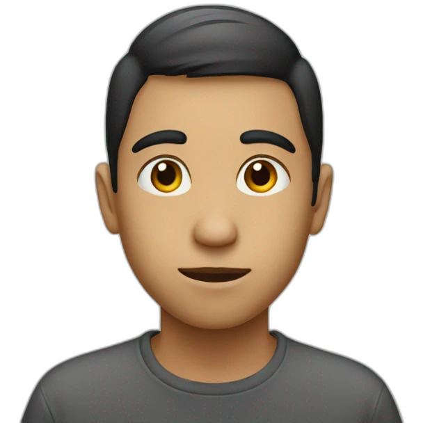 boy looking left with long nose emoji