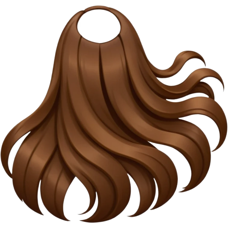 back view of long brown hair emoji