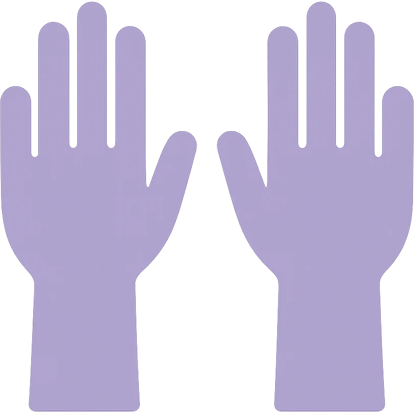 A dull purple Raising Hands emoji