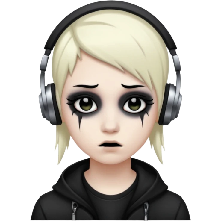 an emo nonbinary person listening to metal emoji