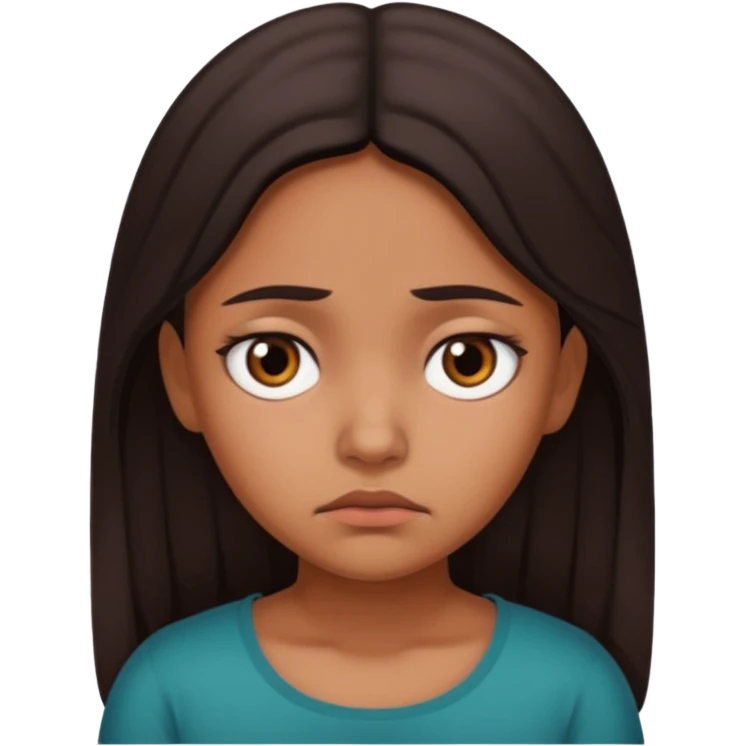 Mexican girl with very sad emoji