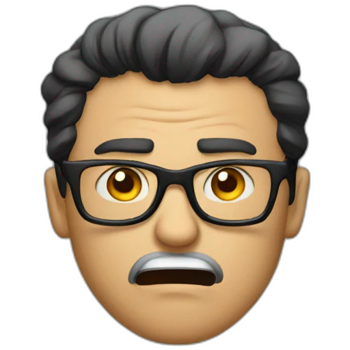 Angry men with black glasses emoji