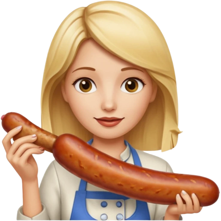 Naked blonde holding weiner emoji