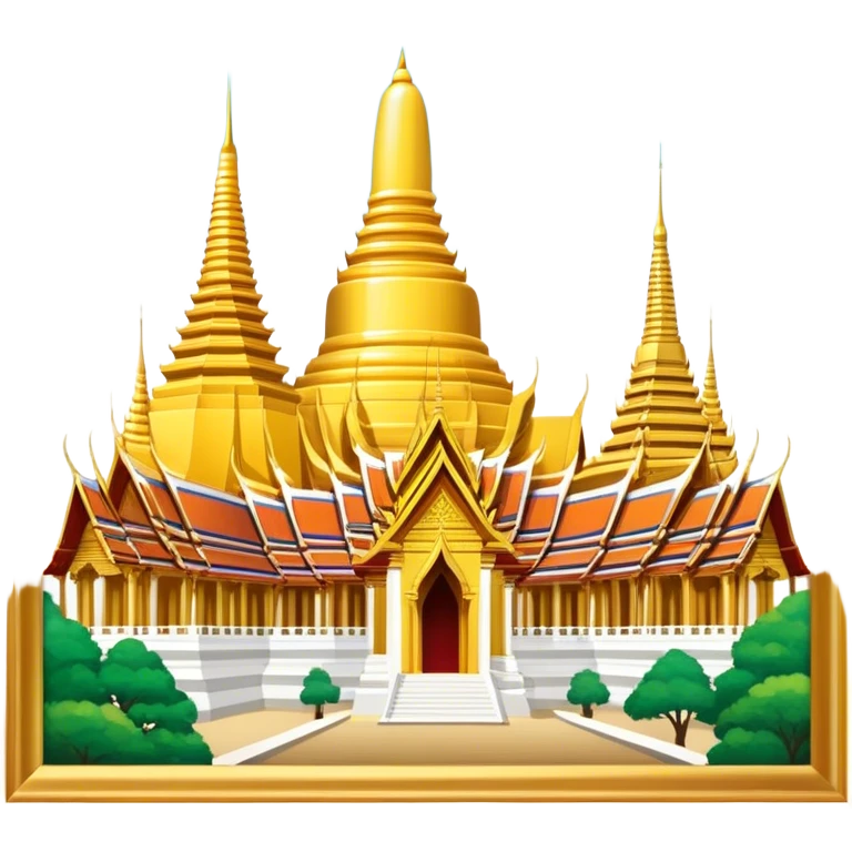 Grand Palace Bangkok Landmark Emoji – Featuring golden spires, Thai architecture, and the Emerald Buddha Temple. emoji