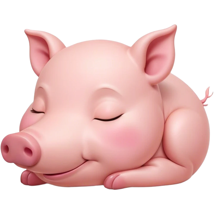 Meme-Worthy Cute Sleeping Piglet Portrait Emoji, Head resting peacefully with a contented smile, showcasing a delightfully tiny build and a luxuriously soft rosy-pink hide, eyes shut in a serene, restful nap, Simplified yet hilariously adorable features, highly detailed, glowing with a soft, drowsy light, high shine, relaxed and utterly lovable, stylized with an air of playful laziness, bright and heartwarming, soft glowing outline, capturing the essence of a comically sleepy piglet, so meme-worthy it feels like it could instantly become the next viral sensation of adorable slumber! emoji
