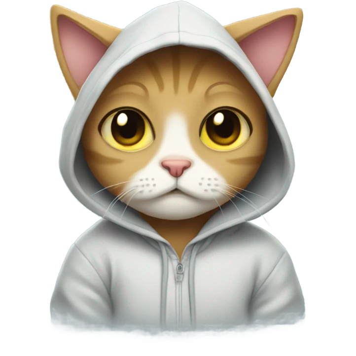 Sad cat in a hoodie emoji
