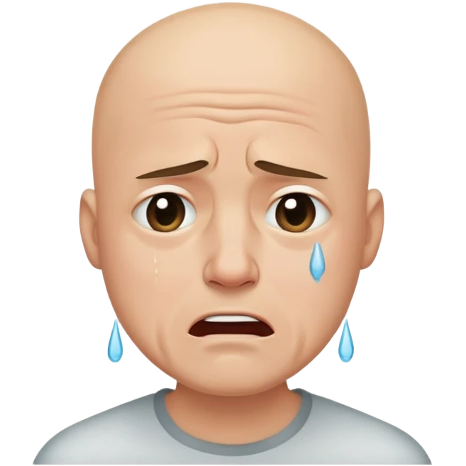лысый мужчина плачет emoji