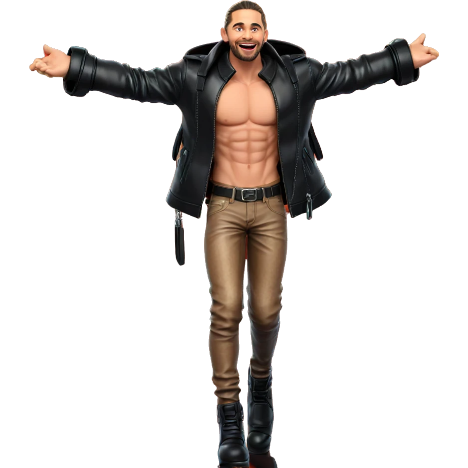 smiling boy in leather jacket emoji