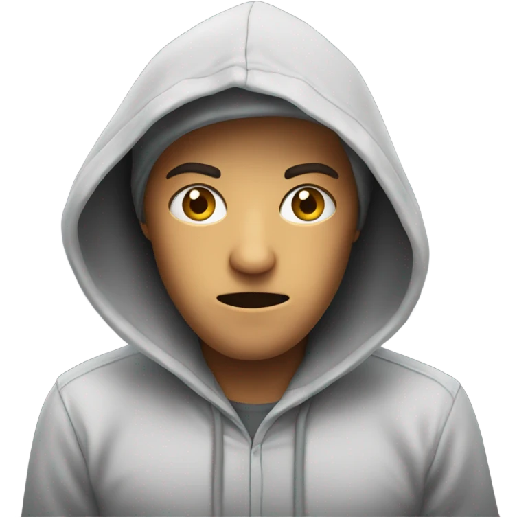 Suspicious face with hoodie emoji
