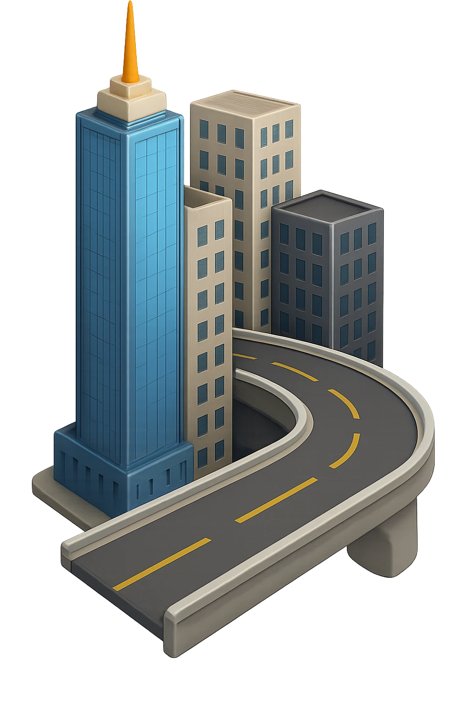 

Сделай детализированное емодзи - небоскребы а рядом дорога-мост, 
Без фона, на пнг прозначном фоне emoji