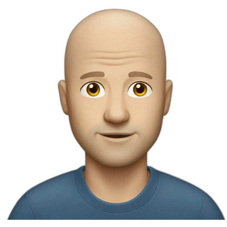 Bald white man with crewneck emoji