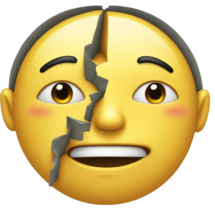 face split in half one smiling and the other one crying  emoji