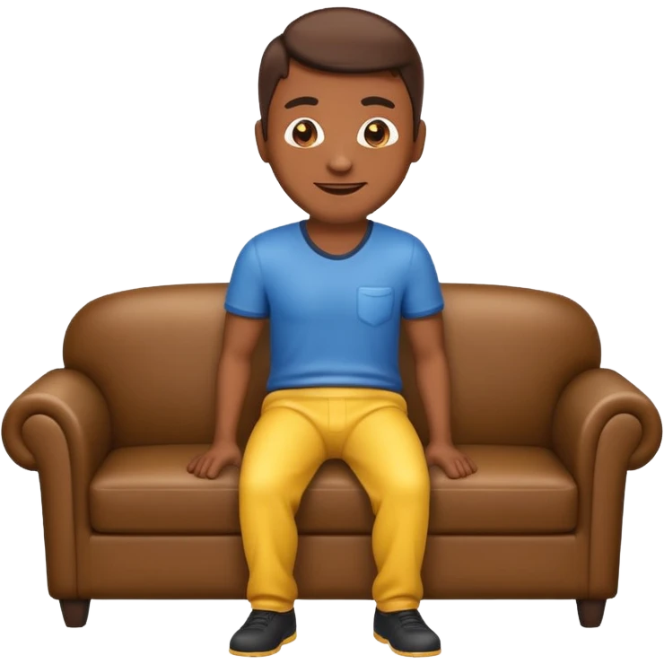 emoji man standing and urinating on a couch emoji