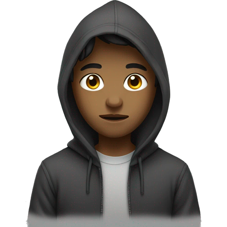 Boy wearing hoodie quiet  emoji