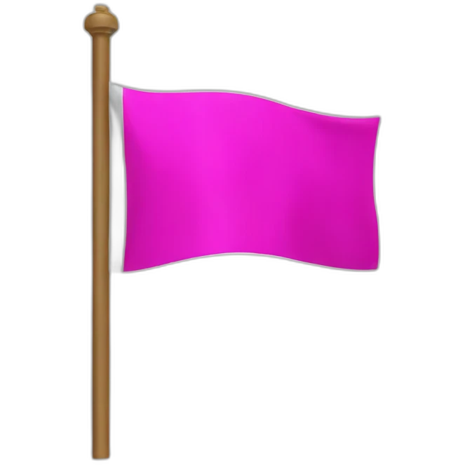 fuchsia flag and white inscription idea emoji