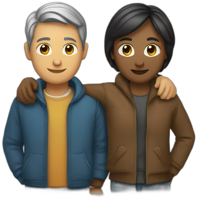 un couple qui s'embrasse emoji