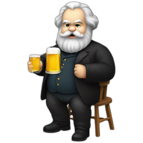 fat karl marx drinks beer emoji
