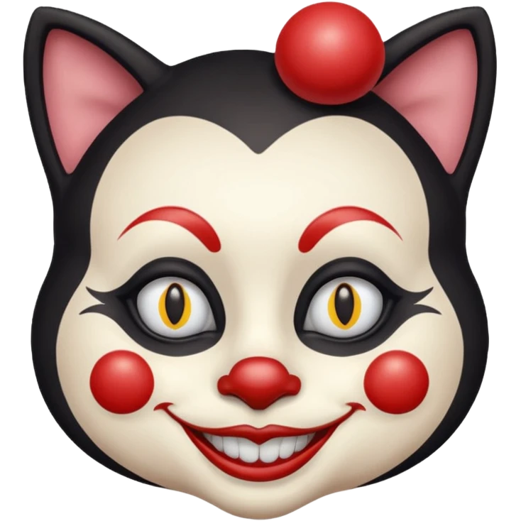 black cat clown emoji