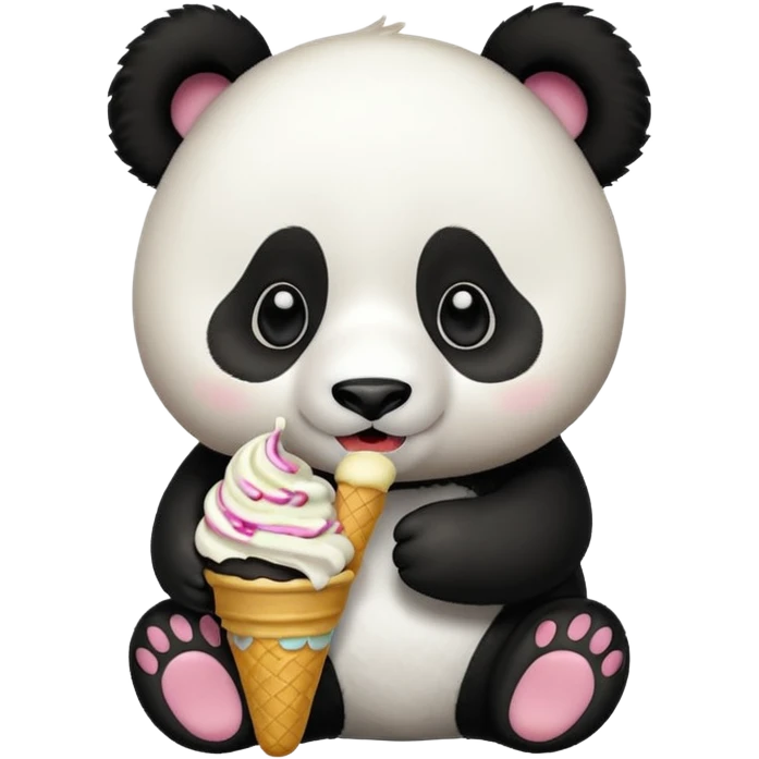 Panda eating ice cream emoji