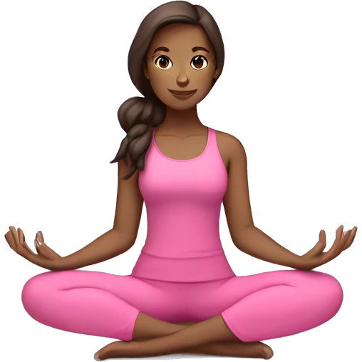 Brunette Girl yoga pink  emoji
