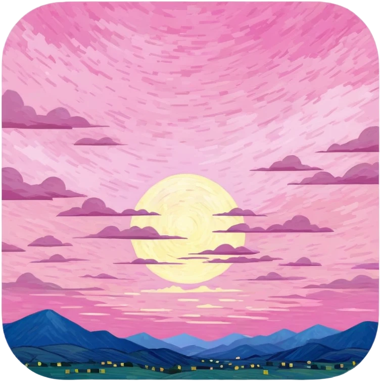 pink van gogh style spam sky emoji