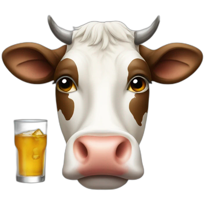 cow drinking vodka emoji