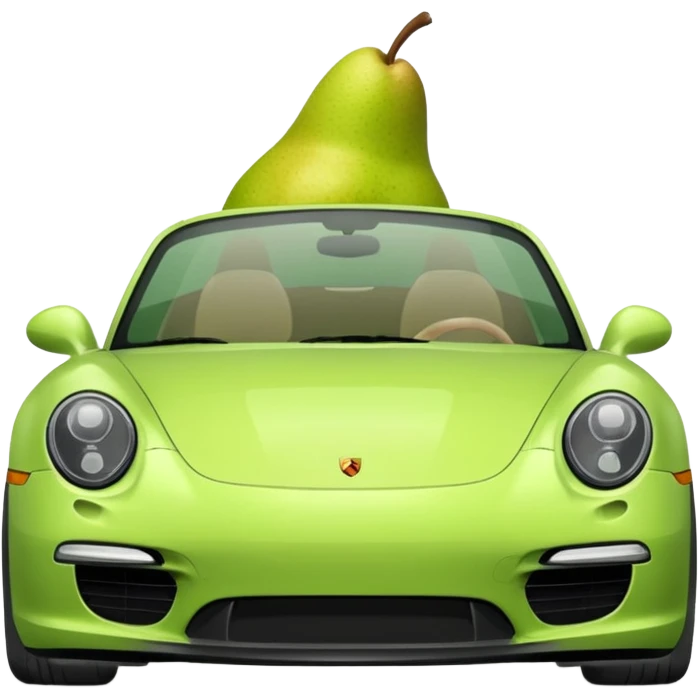 plain pear in a porshce withe black rims emoji