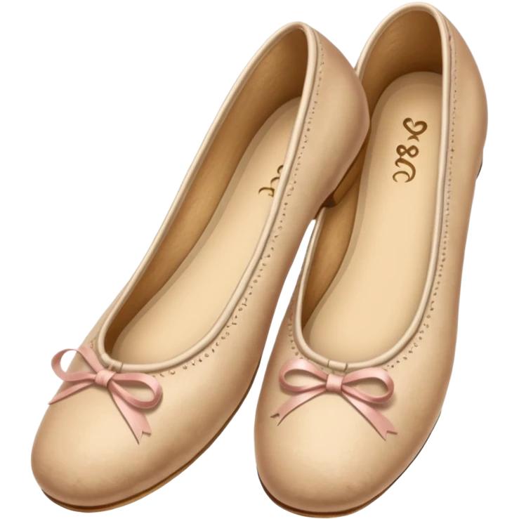 Beige realistic vintage ballerina shoes emoji
