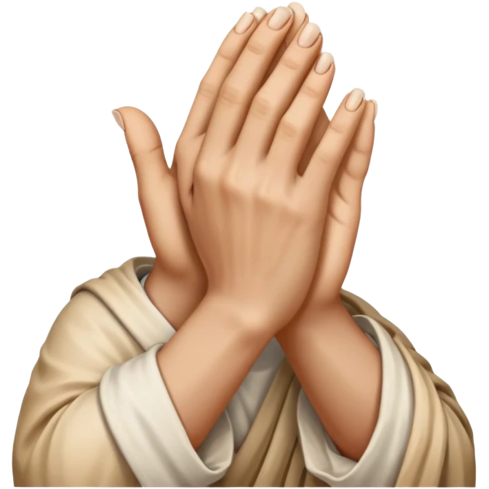 Jesus's praying hands with nail marks from crucifixion emoji