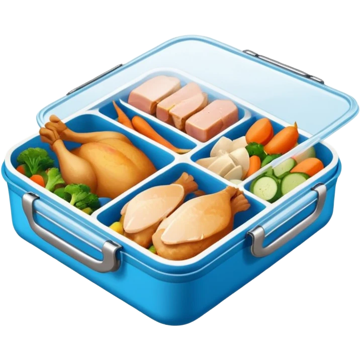 "mister energy" is a chain store selling healthy food, such as chicken, pork, or fish with vegetables.
create a logo without a person for this.
it's basically a lunch box iwth a clear lid on top emoji