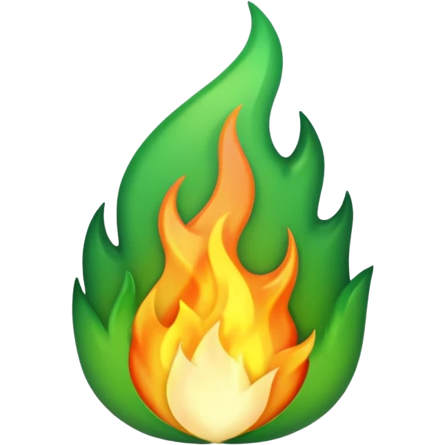 Make an burning greenflame emoji