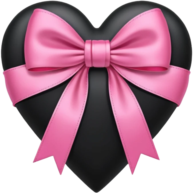 black heart with a pink bow emoji