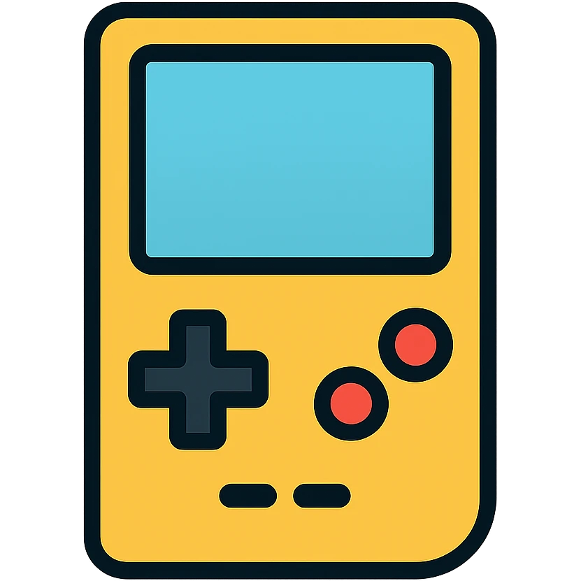 modern icon style Gameboy, simple, recognizable, clean lines, minimal detail emoji