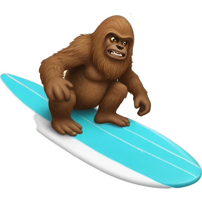 Sasquatch riding a surfboard  emoji