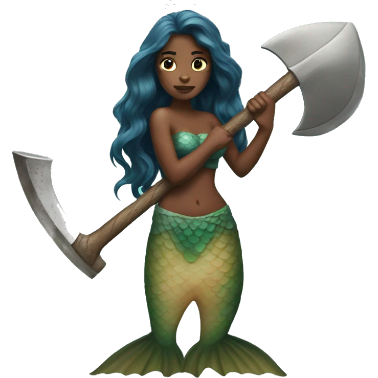 mermaid with an axe emoji