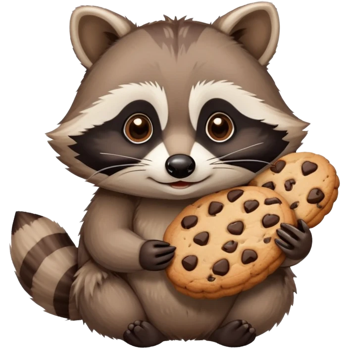 raccoon holding cookie emoji