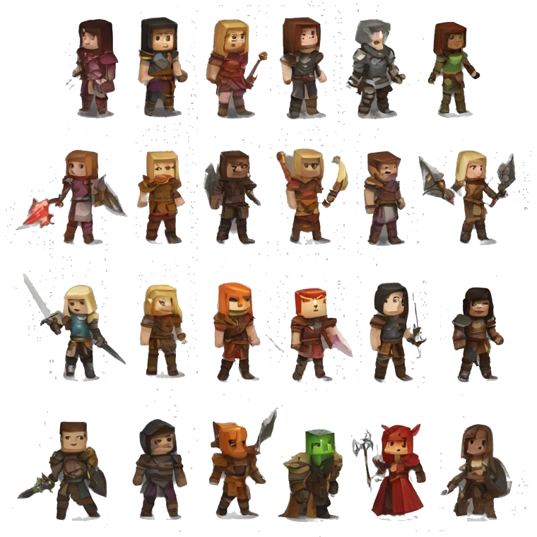 Minecraft style of dungeons and dragons characters  emoji