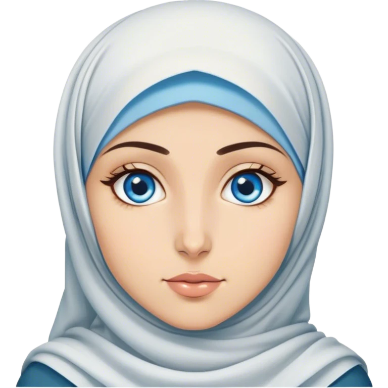 Turkish beautiful finish Konya girl blue eyes with hijab fasting in ramadan emoji