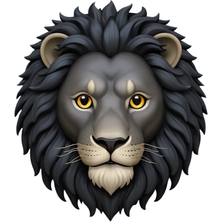 Black lion head emoji