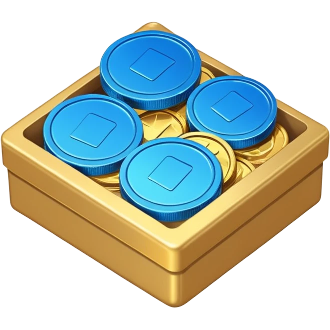 blue coins credit in a package emoji